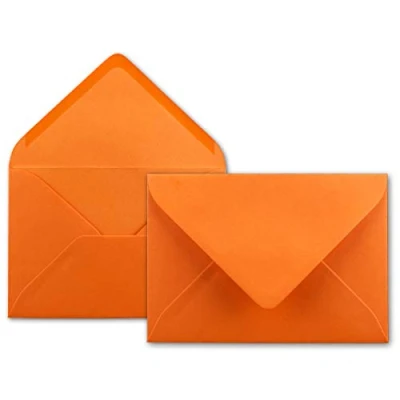 Immagine di Neuser Buste da lettere 80 g/m² in colori vivaci, formato B6, dimensioni 175 x 125 mm, chiusura adesiva inumidire 100 Umschläge Orange