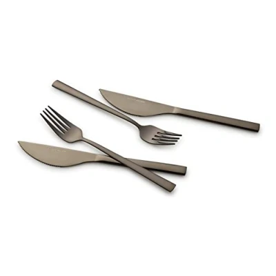 Immagine di ECHTWERK EW PK 2204S Set di Posate per Pizza, 4 Pezzi 2 Persone, in Acciaio Inossidabile, Nero