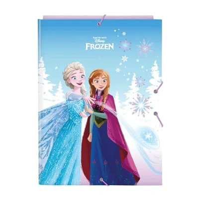 Immagine di FROZEN COOL DAYS Cartellina portadocumenti con 3 linguette, ideale per bambini di diverse età, comoda e versatile, qualità resistenza, 26 x 36,5 cm, colore: Viola/celeste, Estándar,