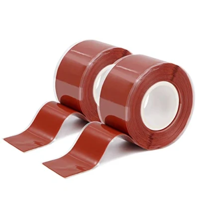 Immagine di Nastro in Silicone Autoagglomerante Sigillante Sicuro di Riparazione Impermeabile Adatto per Riparazioni e Sigillamenti Tubi, Cavi, Connessioni Elettriche 2 Rotoli 3 Metri/Rotolo (Rosso)