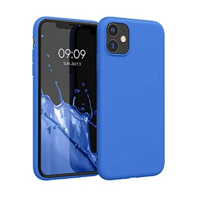 Immagine di kwmobile Custodia Compatibile con Apple iPhone 11 Cover Back Case per Smartphone in Silicone TPU Protezione Gommata blu fluo