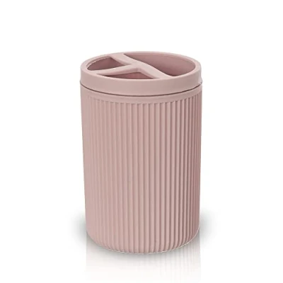 Immagine di Inbagno Bicchiere portaspazzolini colorato Rosa, infrangibile in plastica, Linea Ring
