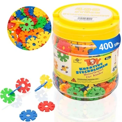 Immagine di Smart Planet 400 fiori in scatola, fiocchi di neve da infilare, 3,3 cm, giocattolo educativo per bambini, a partire dai 3 anni su