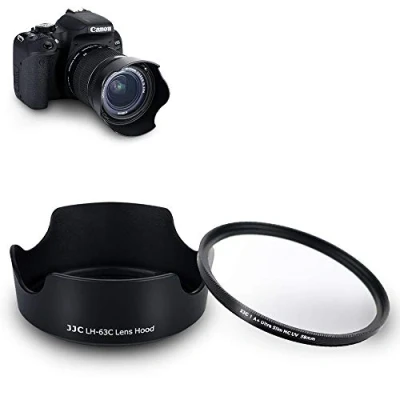 Immagine di Paraluce e filtro UV adatto per Canon EF S 18 55mm f/3.5 5.6 f/4 RF 24 50mm f/4.5 6.3 IS STM sostituisce EW 63C