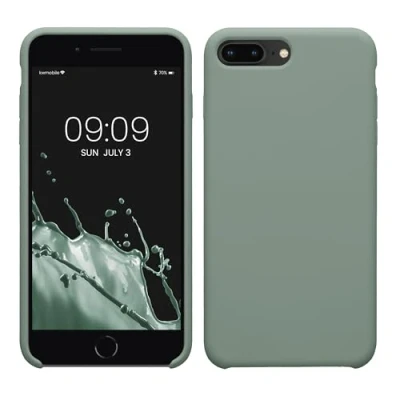 Immagine di kwmobile Cover per Apple iPhone 7 Plus/iPhone 8 Plus Custodia Back Case Smartphone in Silicone TPU Protezione Gommata verde affumicato