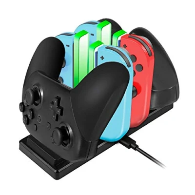 Immagine di EXTSUD Stazione Ricarica per Nin tendo Switch Joy con e PRO Controller 6 in 1 Base Caricatore 4 Slots Type C USB Porta Console/Controller
