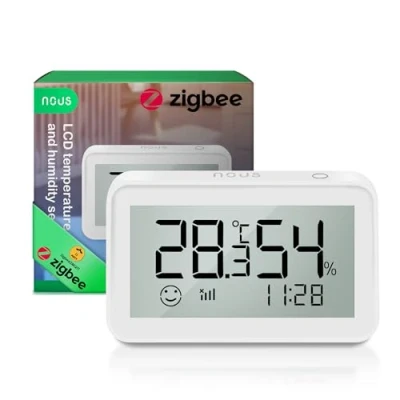 Immagine di NOUS E6 sensore di temperatura, termometro intelligente igrometro, temperatura ZigBee digitale Alexa TUYA vita intelligente, MQTT, ZigBee2MQTT