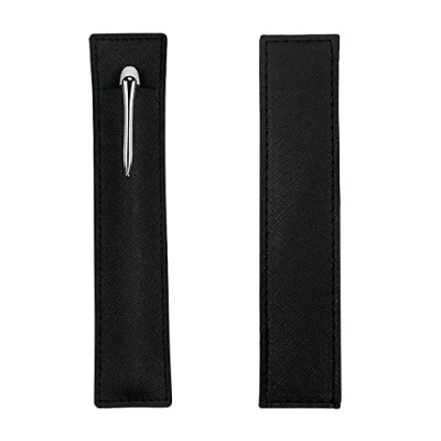 Immagine di 2 Pezzi Custodia in Pelle per Penna, Singola Penna Stilografica, Protettiva Morbida Stilo Touch, a Sfera, Matite, Nero