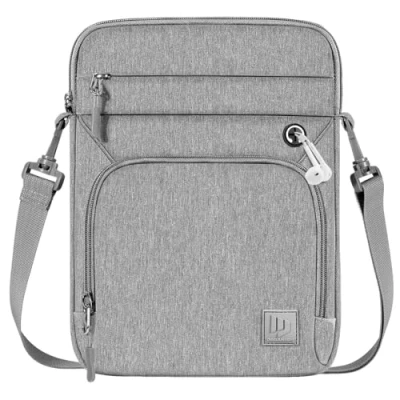 Immagine di Dadanism 9 11&quot; Custodia Borsa per Tablet con Tracolla iPad Air 2024, 10,2 2021 2019, PRO 11 M4 2024 2018, 5/4 10,9, 10a Gen, Galaxy Tab A8/S9 Fe/A9+/S6 Lite, Grigio