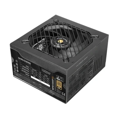 Immagine di MARS GAMING MPB1000PSI, Alimentatore Full Modulabile ATX 1000W, 10 Anni di Garanzia, 80Plus Gold 90%, Ventola SI 140mm, Tecnologie AI2 RPM, DC e SMD, 3.1 PCIe 5.1 con Connettore 12V 2x6, Nero
