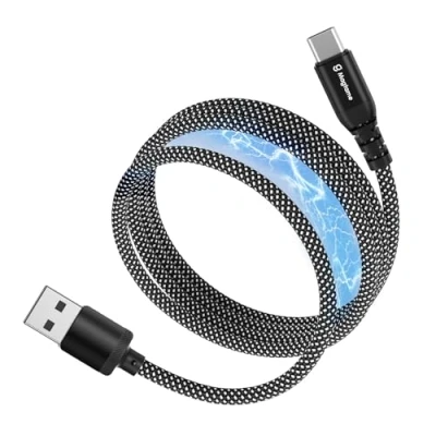 Immagine di Magtame cavo magnetico USB C, di ricarica a retrattile 1M/3.3FT in nylon intrecciato tipo compatibile con i Phone 16 15 Samsung