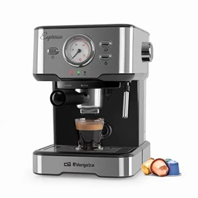 Immagine di ORBEGOZO EX 5500 Caffettiera Espresso e Cappuccino, 20 Bar Pressione Termometro, Serbatoio Estraibile 1,5 L, Vaporizzatore, 1100 W, Multicolore