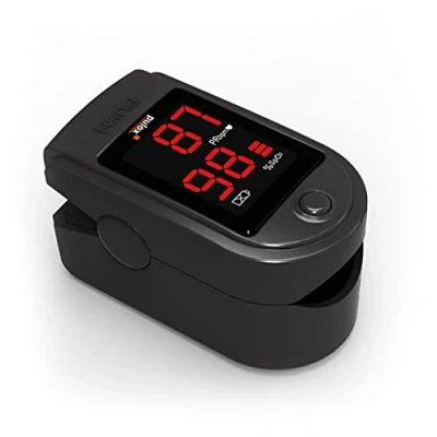 Immagine di Pulsossimetro Pulox PO 100 con display a LED saturimetro in colore nero
