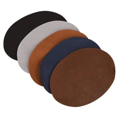 Immagine di Oumefar Toppe in Pelle Sintetica di Forma Ovale 10 Pezzi ovali Riparazione Cucito Gomito PU per Accessori