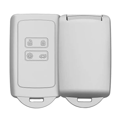 Immagine di kwmobile Custodia Compatibile con Renault 4 tasti Smart Key (solo Keyless Go) Cover Chiavi Auto Protezione Copri Telecomando Chiave Copertura argento