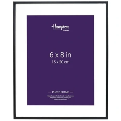 Immagine di Hampton Frames Madrid M138B68 Cornice portafoto con profilo sottile, passepartout smussato, 15 x 20 cm, colore: Nero opaco