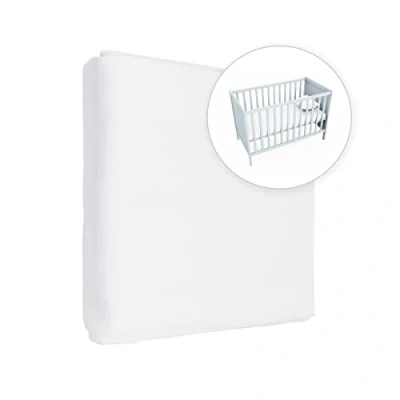 Immagine di Lenzuolo con angoli elasticizzati in jersey 100% cotone per materasso da 140 x 70 cm (bianco)
