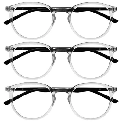 Immagine di Opulize Met 3 Pacco Blocco Luce Blu Occhiali Computer Gioco Chiaro Nero Uomo Donna BBB60 C +0,00