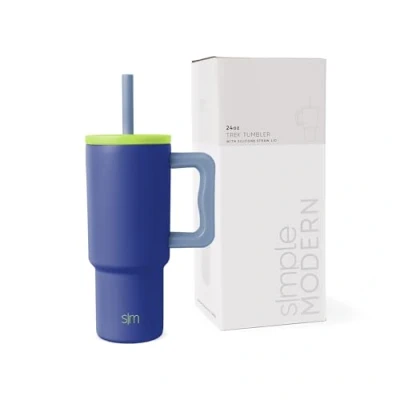 Immagine di Simple Modern Tazza Termica con Cannuccia in silicone e Manico Bicchiere Termico Acciaio Inossidabile Isolato Regali per Bambina Bambini Trek 710ml Asteroid