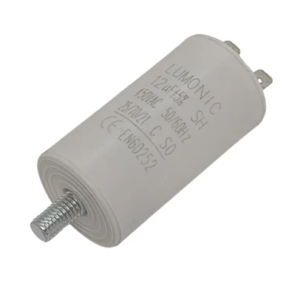 Immagine di Lumonic Condensatore di avviamento con Spina 6,3x0,8mm I 12µF 450V 34x65mm 12uF motore custodia in plastica e