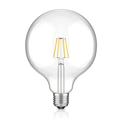 Immagine di ledscom.de Lampadina LED E27, G125, bianco caldo (2700 K), 7,5 W, 838lm, filamento, lampadina, vetro, LED, base lampada a risparmio energetico, Classic, Globo, forma