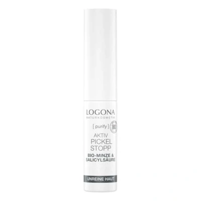 Immagine di LOGONA Ferma brufoli biologici attivi per pelli impure e miste, menta biologica acido salicilico naturale da corteccia di salice, aiuto rapido contro brufoli, vegano, 6 ml