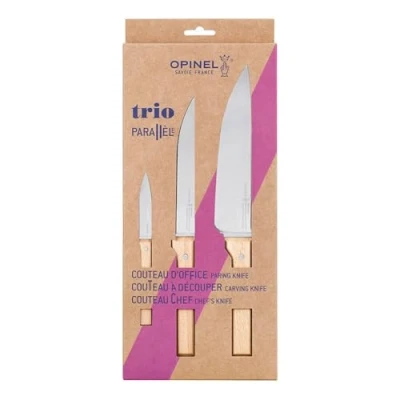 Immagine di Opinel 3 piece knife set, Parallèle, stainless steel/wood
