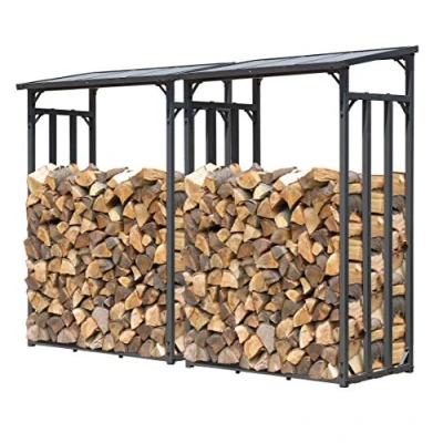 Immagine di QUICK STAR 2 pezzi Scaffalatura in Metallo per Legna da ardere, 130 x 70 185 cm, 3,2 m3, Colore: Antracie