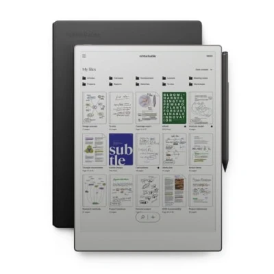 Immagine di reMarkable Paper Pro Bundle Custodia a libro in pelle Display colori da 11,8&#039;&#039; e luce di lettura Include tablet Pro, pennarello penna nera alta qualità
