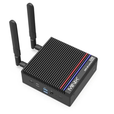 Immagine di MINIX Z100 Fanless PC, Intel N100, 8GB DDR4, 256GB PCIe 3.0 x 4 SSD Windows 11 Pro Desktop Computer, 4K Dual Display/2.5G LAN/USB3.2/USB C/WiFi 6/BT5.2/Vesa Mount/Auto Power on (8GB+256GB)