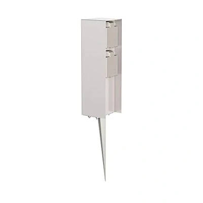 Immagine di ledscom.de Colonna di presa da giardino POMI con picchetto terra per esterno, IP44, 2 volte, acciaio inossidabile, angolare, 23cm