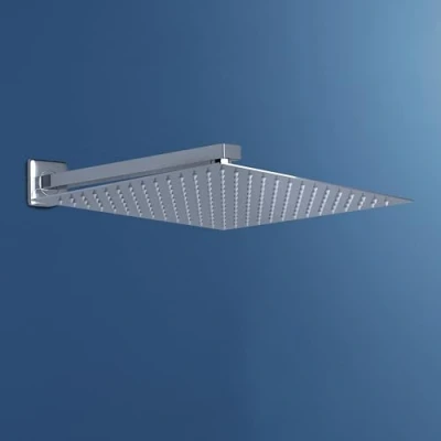 Immagine di JOHO Soffione Doccia a Pioggia con Braccio Parete Cromo per in Acciaio Inox Docce Fisse Getti Quadrato 30x30 cm/12 Pollici 37 cm