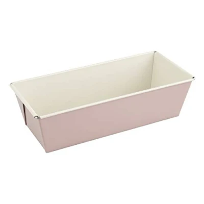 Immagine di Dr.Oetker Stampo per plumcake in Acciaio Rivestito con Ceramica Rinforzata 25 x 11cm, Linea retrò, Colore: Rosa e Panna, quantità: 1 Pezzo, Argento, 25,5 11,5 7 cm