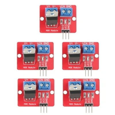 Immagine di 5Pz Modulo driver MOSFET IRF520 3.3V/5V PWM Scheda guida di uscita 0 24V controllo comando per MCU ARM
