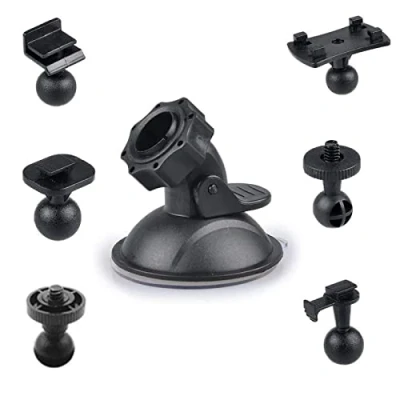 Immagine di DOYUKY Supporto Video per Dash Cam, Ventosa Cam con 6 Tipi di Adattatore, a Auto Telecamera Rotante 360 Gradi Guidare La Videocamera GPS