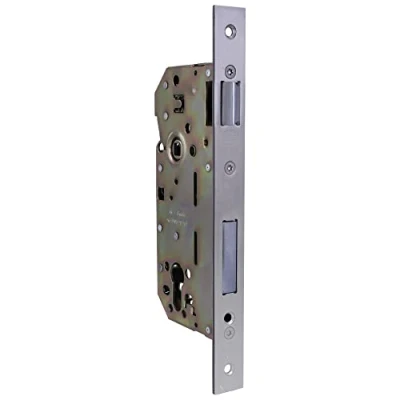 Immagine di Amig Serratura da incasso per porte in legno Con palettone di chiusura Frontale e supporto a bordo quadrato Entrata 50 mm reversibile Acciaio Argento opaco 240