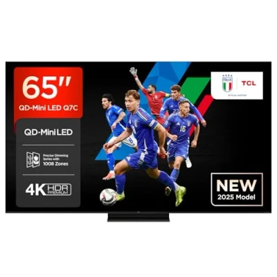 Immagine di TCL 65Q7C 65 QLED TV 4K QD Mini LED, HDR Premium 2000, Google (Dolby Vision IQ &amp; Atmos, Pannello HVA, Refresh Rate 144Hz, Game Master, Assistant Hands Free, Apple AirPlay 2 Alexa)