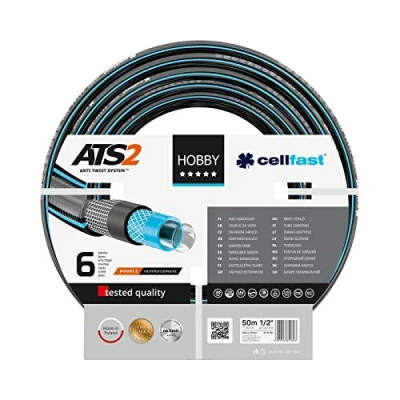 Immagine di Cellfast Tubo da giardino HOBBY ATS2 ™, Heavy Duty, 6 strati, resistente ai raggi UV, tricot a doppia croce 30 bar,1/2&quot;, 50m,16 201
