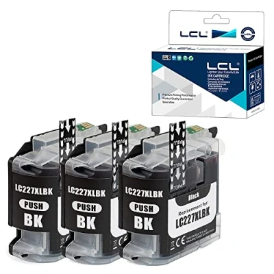 Immagine di LCL Cartucce d&#039;inchiostro Compatibile LC227 LC227XL LC227XLBK LC225 LC225XL Nero Sostituzione per Brother MFC J4620DW J4420DW J4625DW DCP J4120DW (3 Pack)