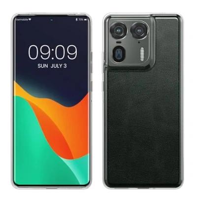 Immagine di kwmobile Cover Compatibile con Motorola Edge 50 Ultra Custodia Morbida in Silicone TPU Crystal Case Flessibile trasparente