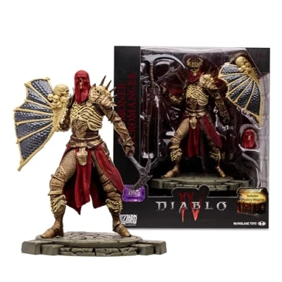 Immagine di McFarlane Toys Diablo IV Summoner Necromante (Epico) in scala 1:12 con testa intercambiabile, 2 armi, scudo, base espositiva e arma misteriosa Comando le legioni non morti