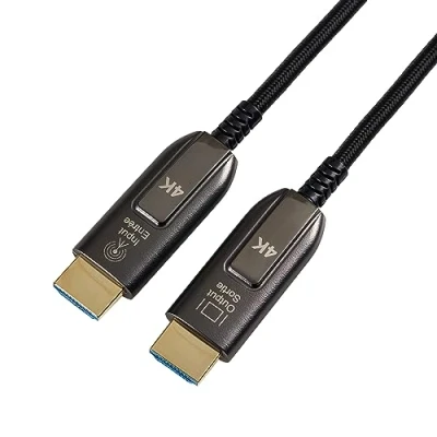 Immagine di Amazon Basics Cavo HDMI in fibra ottica ad alta velocità intrecciato, 10 m, Nero
