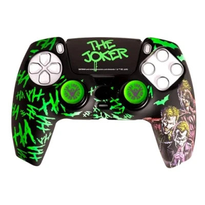 Immagine di FRTEC Joker Combo Pack Controller PS5, Custodia Rigida + Grips Sticker Touchpad per DualSense, Licenza Ufficiale