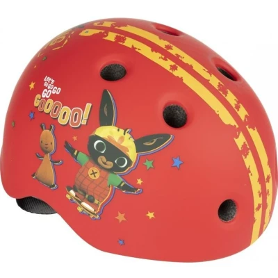 Immagine di Casco street ciclo skateboard bambino coniglietto Bing bici bicicletta (taglia S) 48 52 cm protezione rosso