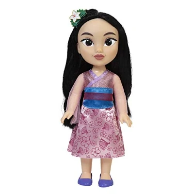 Immagine di Disney Princess Bambola Principessa Mulan 38 cm con bellissimi occhi scintillanti, abito scarpette e tiara, bambine dai 3 anni in su