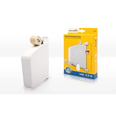 Immagine di Schellenberg Avvolgitore a vite, larghezza cinghia 14 mm, orientabile, colore: Bianco 100 x 50 cm
