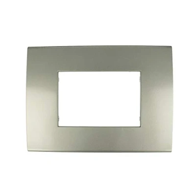 Immagine di Placche Compatibile Con Vimar Arke, Da 3 Moduli/Posti, Colore Titanio