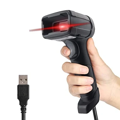 Immagine di LENVII Lettore Codice a Barre 2D Cablato,Lettore Codici Barcode Scanner 1D/2D/QR Code Lettore(PDF417,Data Matrix) di scansione dello schermo supporto（Nero）