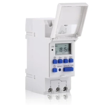 Immagine di Agatige Timer Digitale Programmabile Interruttore Orario Giornaliero Relè Elettronico LCD Settimanale 220V Guida DIN ​Presa con 16 Impostazioni ON/of(220V)