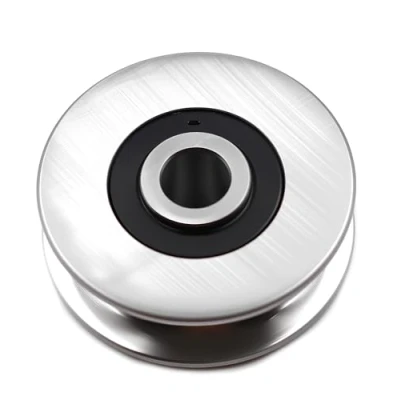 Immagine di Chiloskit Puleggia con cuscinetti a sfera e scanalatura U profonda, guida di sollevamento in acciaio inossidabile per cavi, diametro interno: 8 mm, carico massimo 400 kg, esterno 50 mm